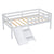 Twin Size Low Loft Bed with Slide, Ladder & Safety Guardrails in White