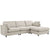 Spacious Beige Sectional Sofa with Adjustable Footrest and Deep Cushions