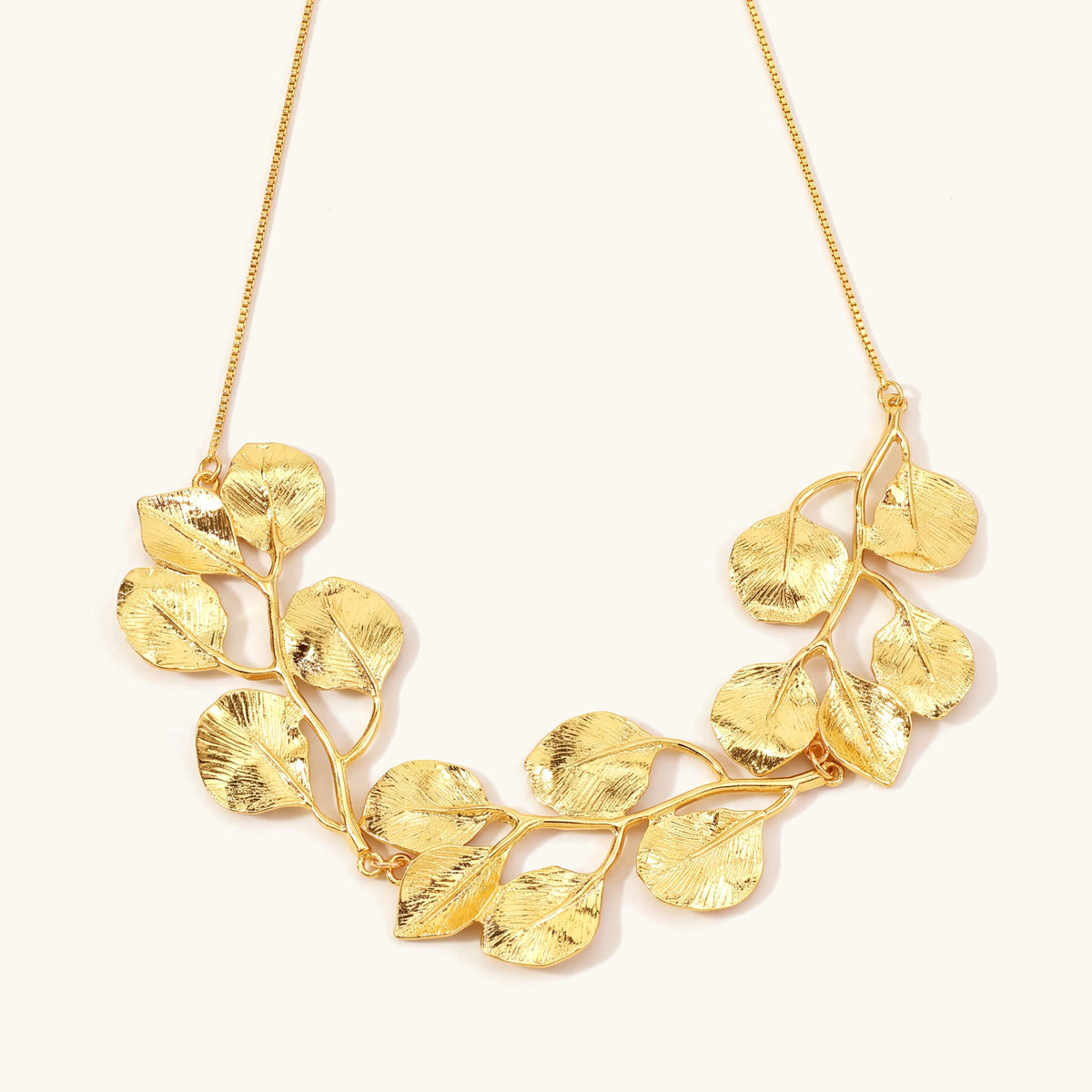 Golden Leaf Vintage Fig Leaf Necklace in gold