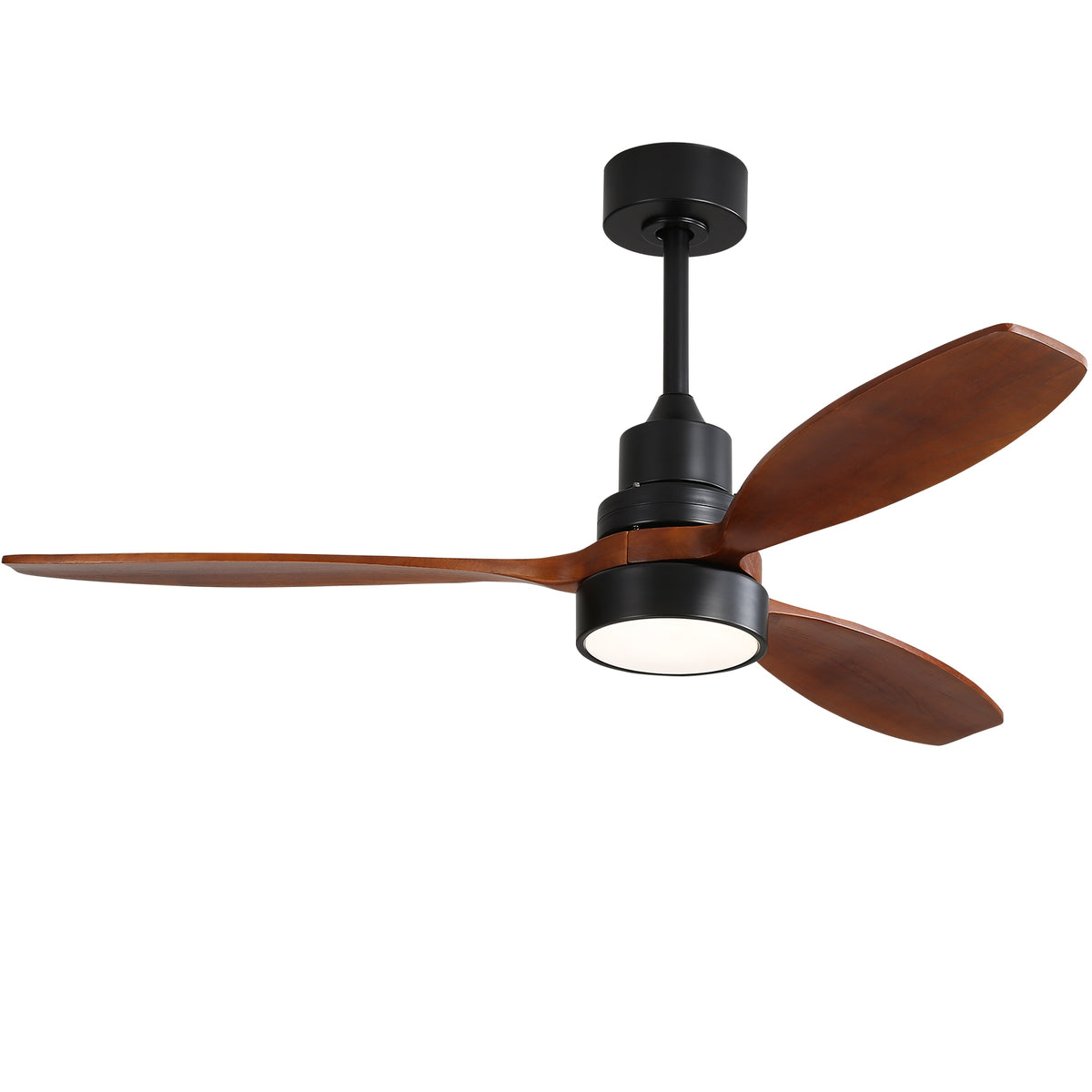 52&quot; Contemporary Style Black Ceiling Fan with Light