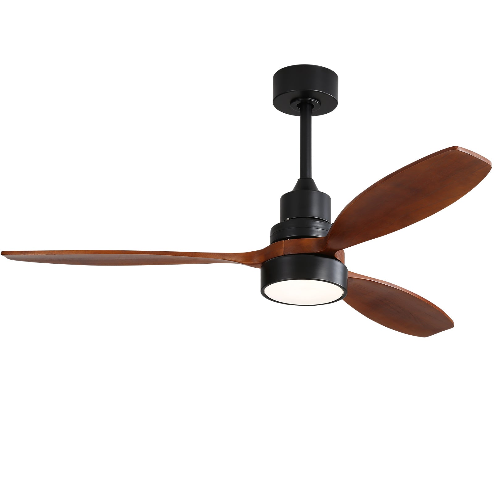 52" Contemporary Style Black Ceiling Fan with Light