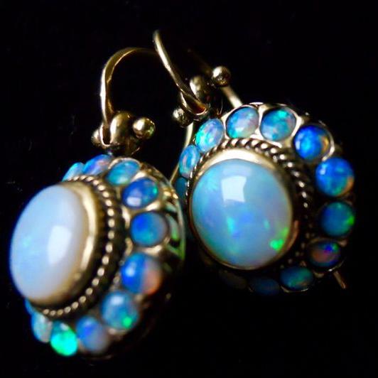 Bohemian Opal Vintage Earrings