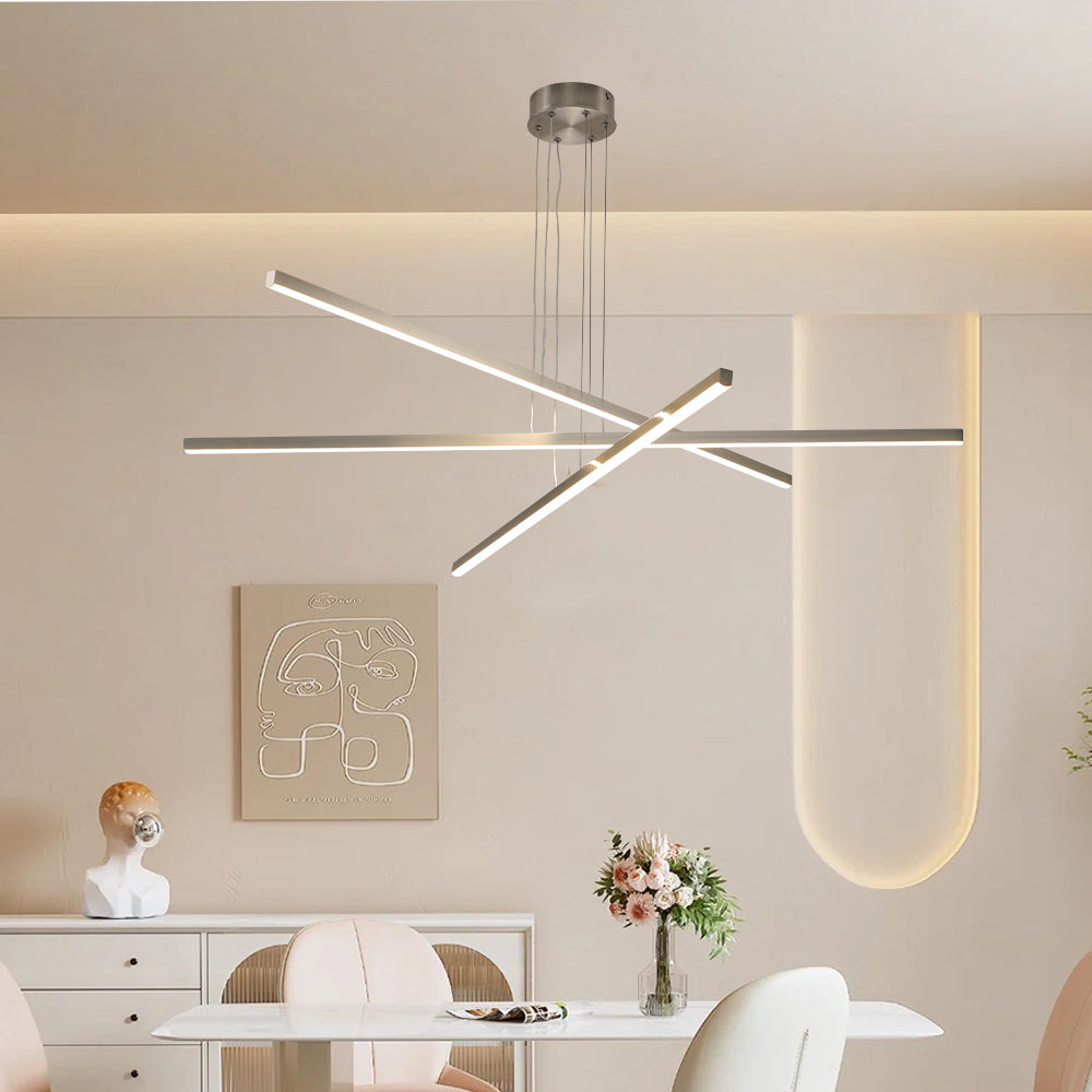 Aestin&#39;s Pendant Lighting Fixture in Silver With Integrated LED