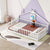 Twin House-Shaped Bedside Toddler Floor Bed with Guardrails, Slats & Door