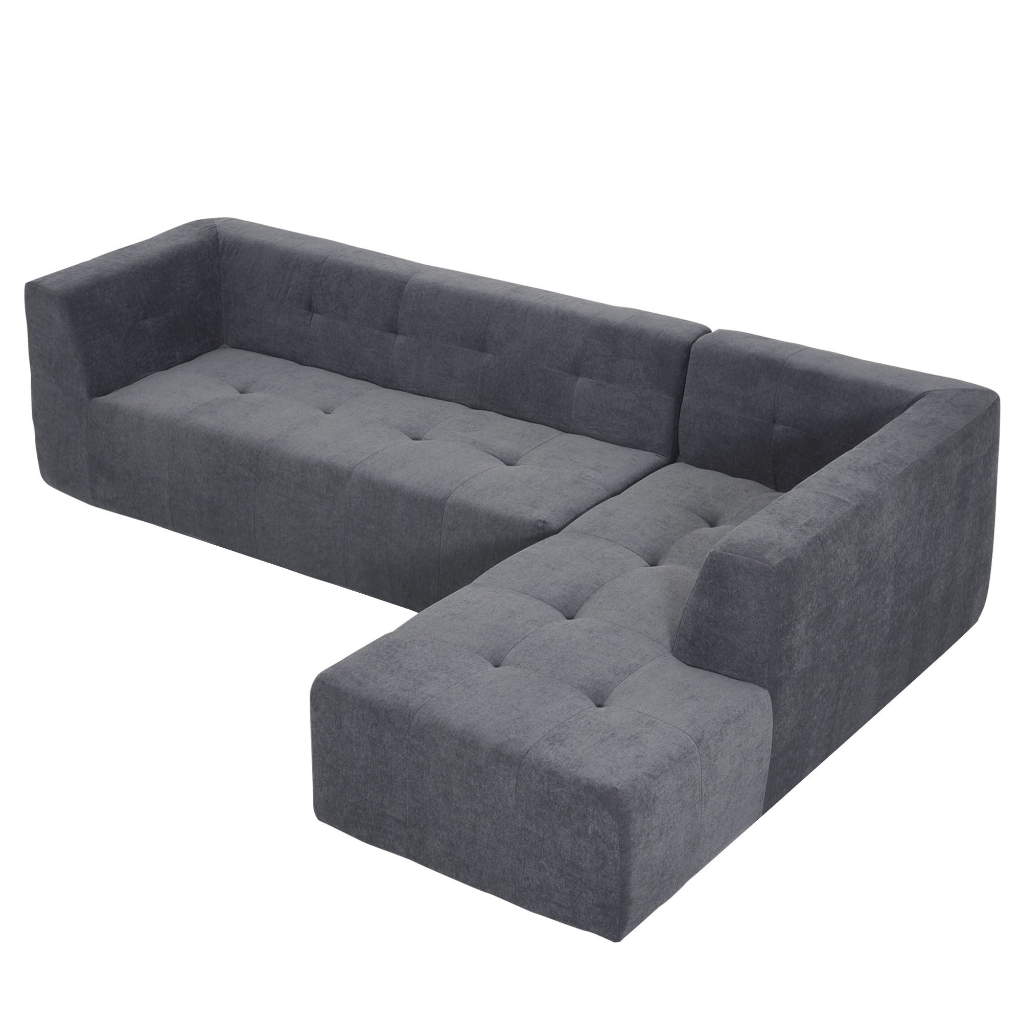 Mombasa 3-Seat Compressed Sofa in Dark Grey