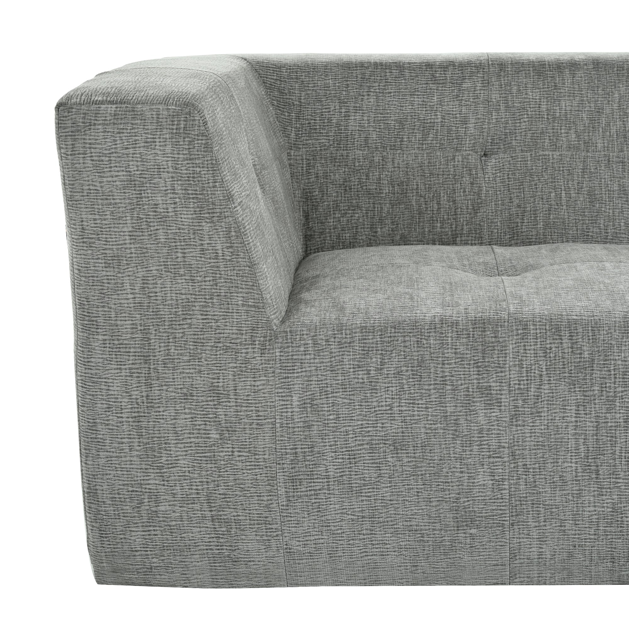 Mombasa 3-Seat Chenille Sofa in Light Gray