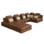 Casablanca Modular Sectional Sofa with Movable Ottoman in Brown Palomino