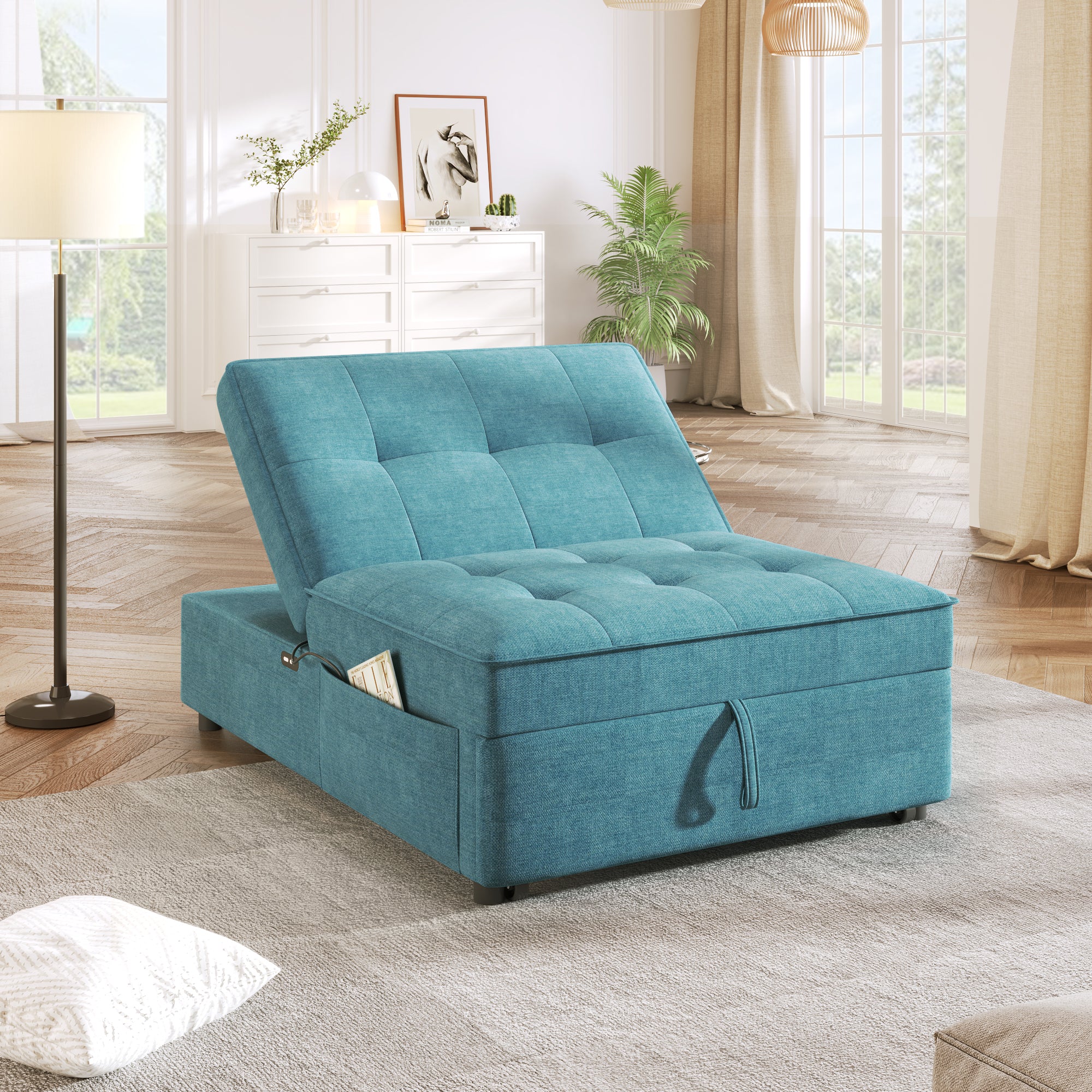 Teal 4-in-1 Sofa Bed Chair