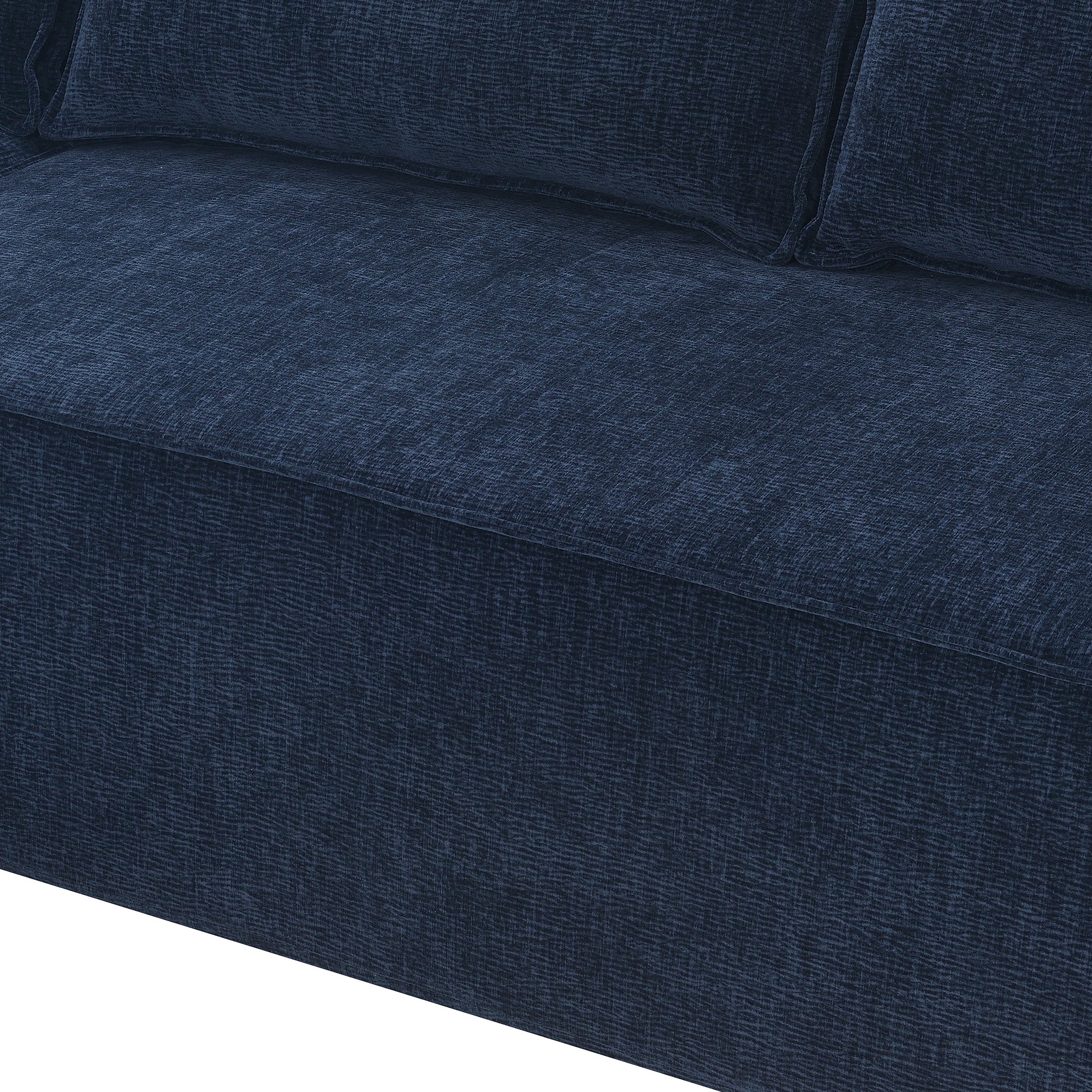 Cairo 4-Seat Modular Wrinkle-Resistant Chenille Sofa in Dark Blue