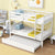 Convertible Twin Over Twin Rubber Wood Bunk Bed with Trundle