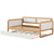 Twin Modern Daybed with Trundle in White & Walnut