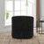 Black Linen Blend Swivel Accent Armchair