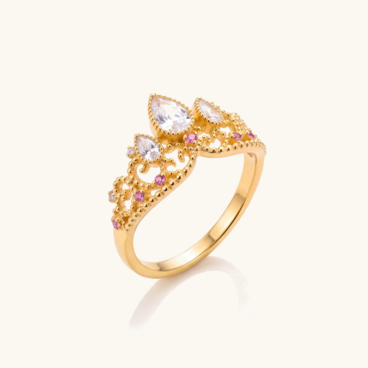 Rapunzel crown inspired gold ring