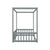 Gray Twin Size Canopy Frame Floor Bed with Fence and Guardrails