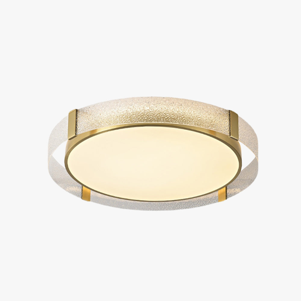 Contemporary Gold Flush Mount Ceiling Light with Glass Shade