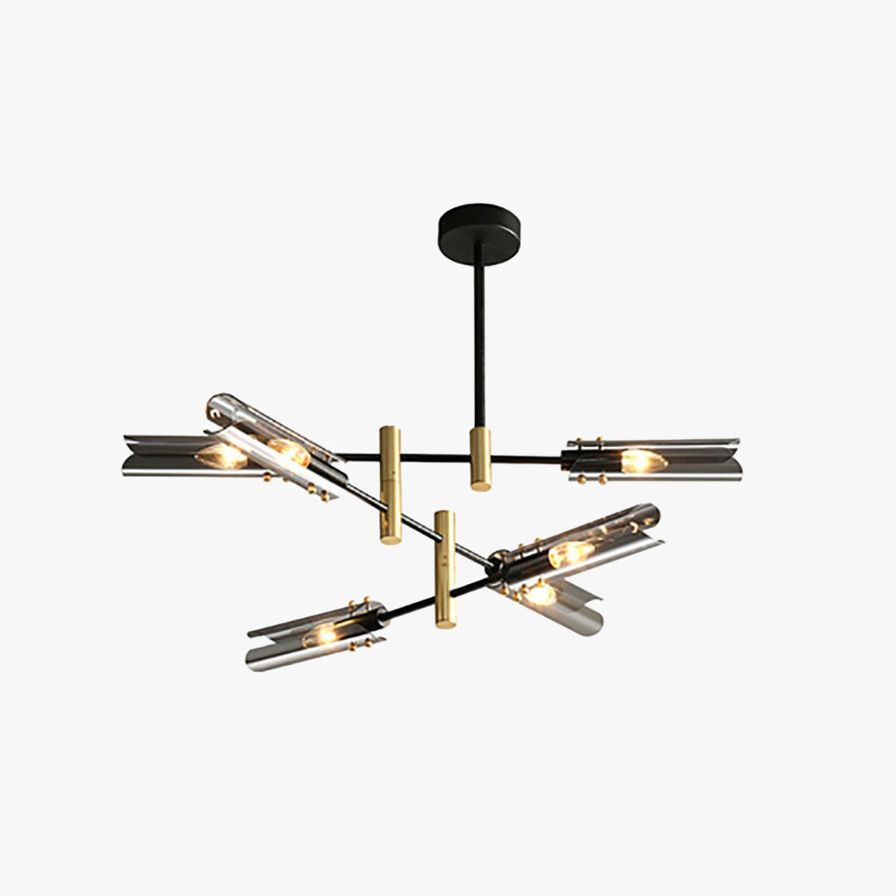 Contemporary Metal and Glass Semi-Flush Mount Ceiling Light