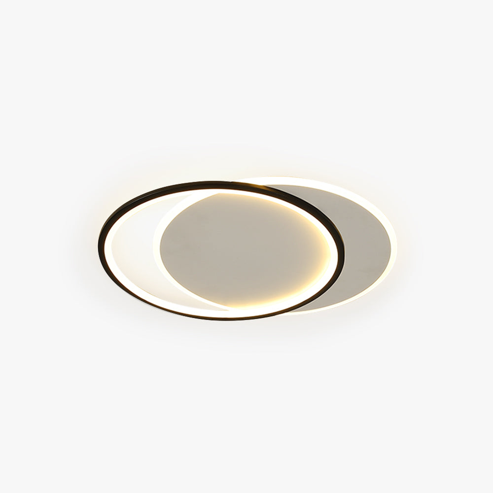 Contemporary Black and White Flush Mount Ceiling Light