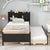 Twin Size Bed with Storage Integrated Headboard, Trundle & Drawers in Espresso