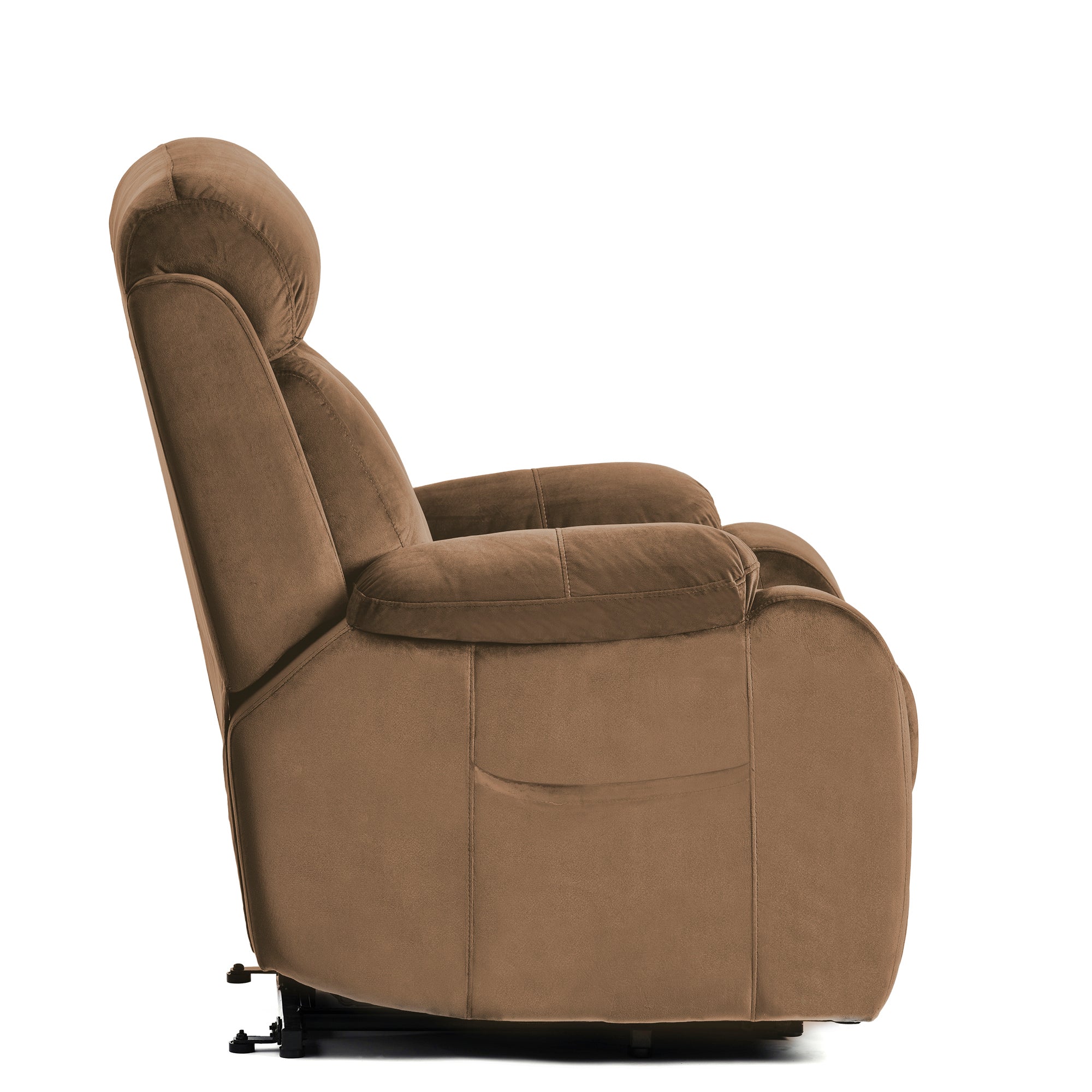 Velvet Brown Power Recliner Chair with Remote Control