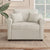 Beige Chenille Convertible Sleeper Chair with Adjustable Backrest