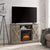 American Retro Farmhouse Media TV Stand with Electric Fireplace for TVs up to 50 Inch and Storage In Gray Wash