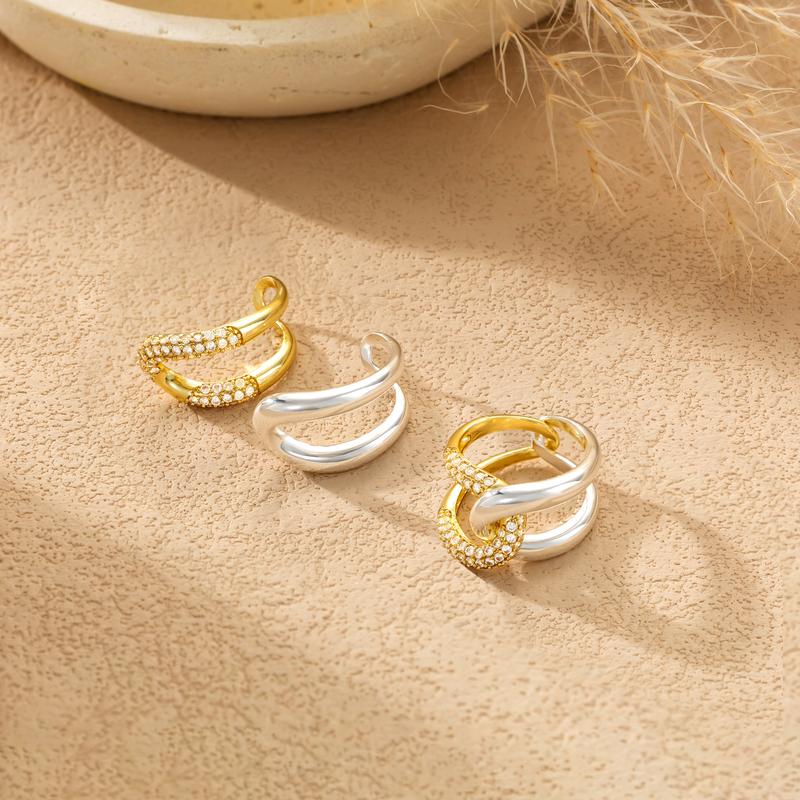 14k Diamond Accented Interlocking Two Tone Ring