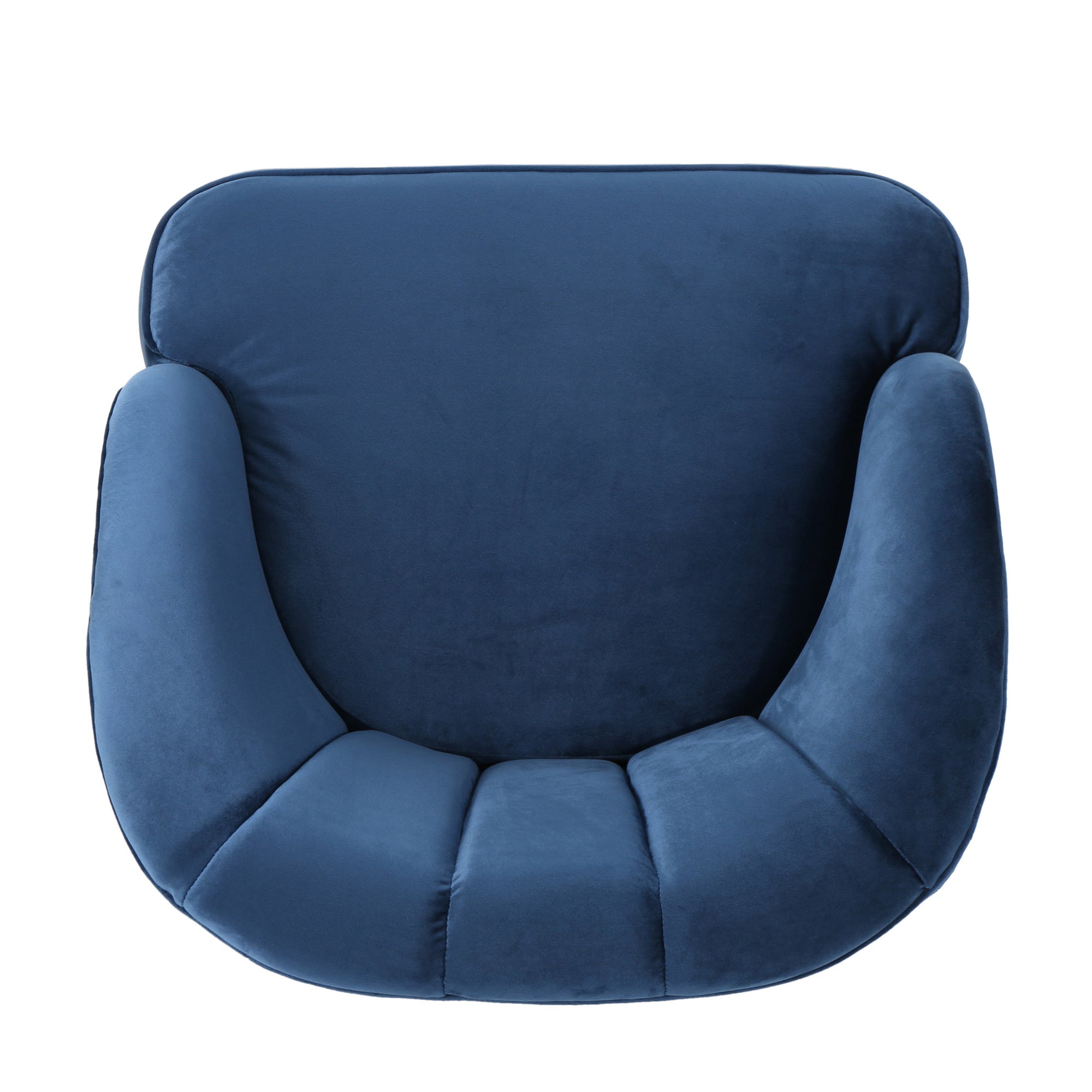 Antique Navy Blue Velvet Mid-Century Club Chair