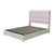 King Size Hydraulic Beige Velvet Upholstered Bed With Storage and LED Lighting