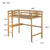 White Oak Twin High Loft Bed with Desk, Rubber Wood Frame