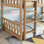 Twin Size Triple Rubber Wood Detachable Bunk Bed in White Oak