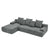 Durban 4-Seat Velvet Modular Sofa in Gray