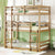 Triple Wood Bunk Bed with Two Built-in Ladders and Guardrails