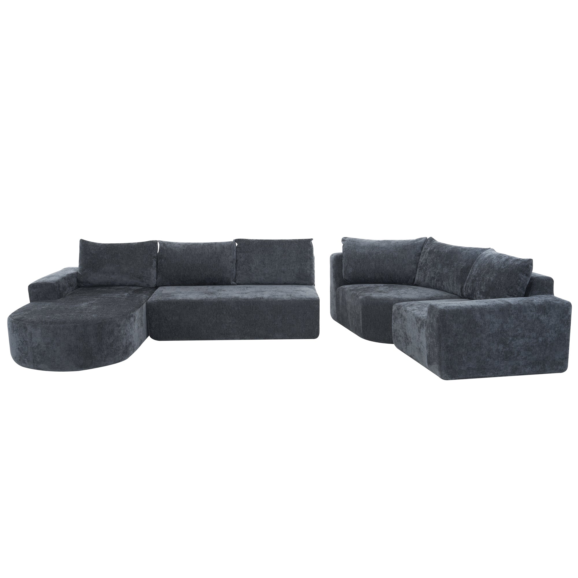 Amalfi Modular Chenille Sectional Sofa in Gray