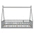 Gray Twin Tent-Shaped Toddler Floor Bed with Guardrails, Slats, and Door