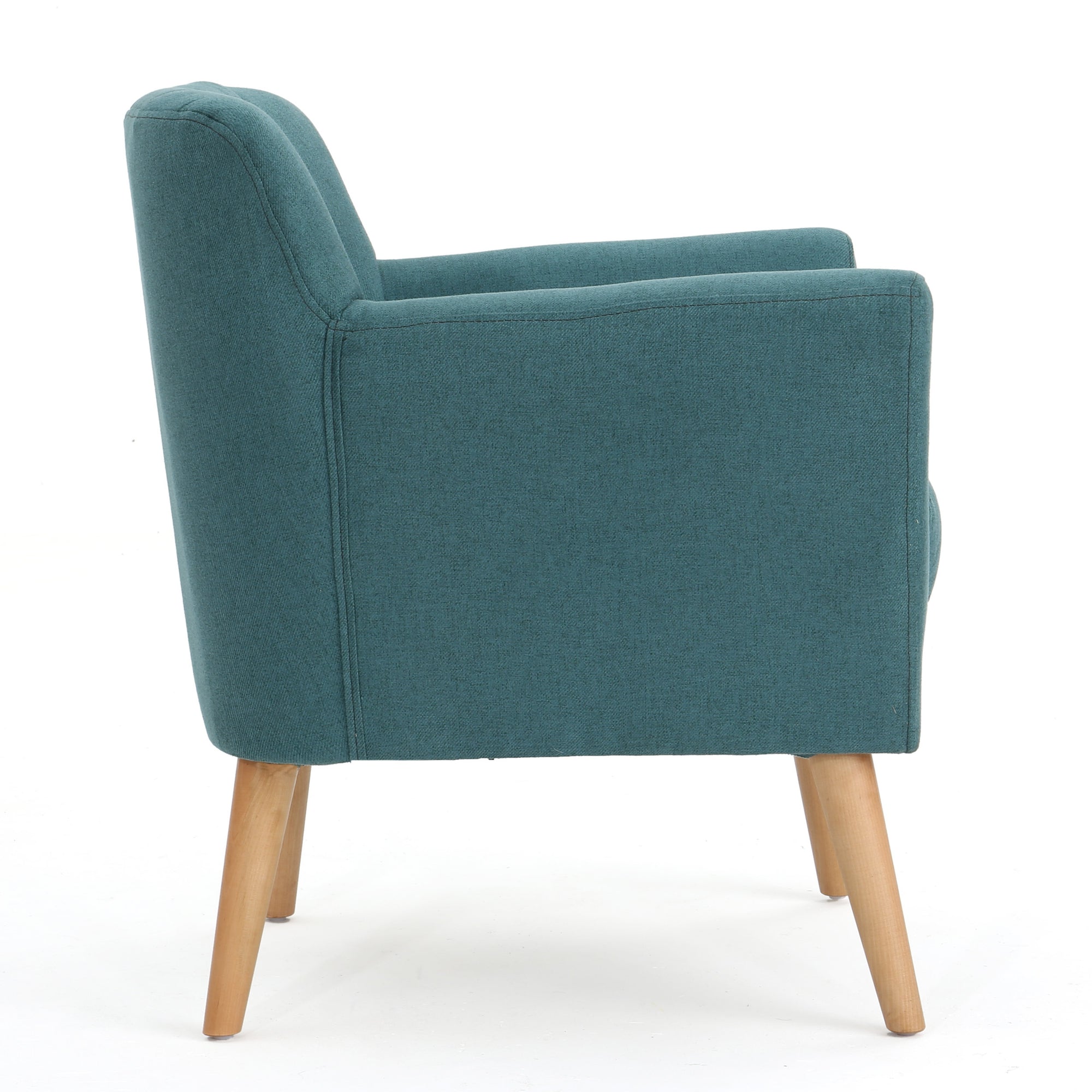 Mid Century Modern Club Chair In Dark Teal Fabric