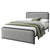 Gray Modern Full Metal Bed Frame with Fabric Headboard and Footboard