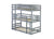 Gray Triple Rubber Wood Bunk Bed with Built-in Ladders and Guardrails