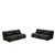 Freely Arrangeable Modern Oversized Chenille Sofa Set In Black With Cylindrical Pillows