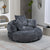 Comfortable Lazy Lounger Bean Bag Couch in Gray Chenille