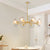 Aestin's Modern Gold 8-Light Sputnik Chandelier with Clear Glass Shades