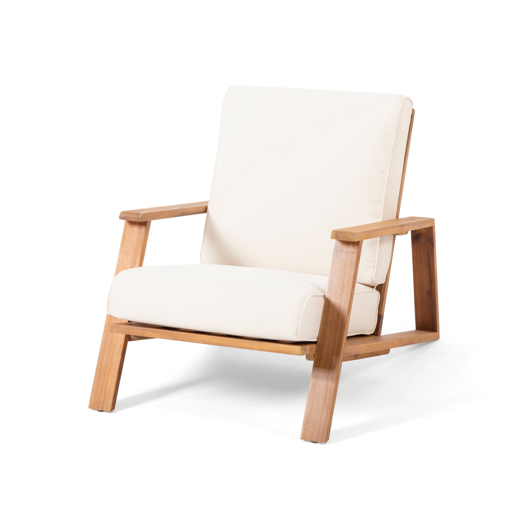 Beige Acacia Wood Adirondack Chair