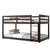 Twin Over Twin Loft Bed with Ladder in Espresso Brown