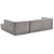 Mombasa 3-Seat Modern Compressed Sofa in Light Gray