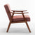 Mid-Century Modern Accent Chair - Solid Wood Frame, Extra-Thick Backrest, Ideal for Living Room, Bedroom, or Reading Room