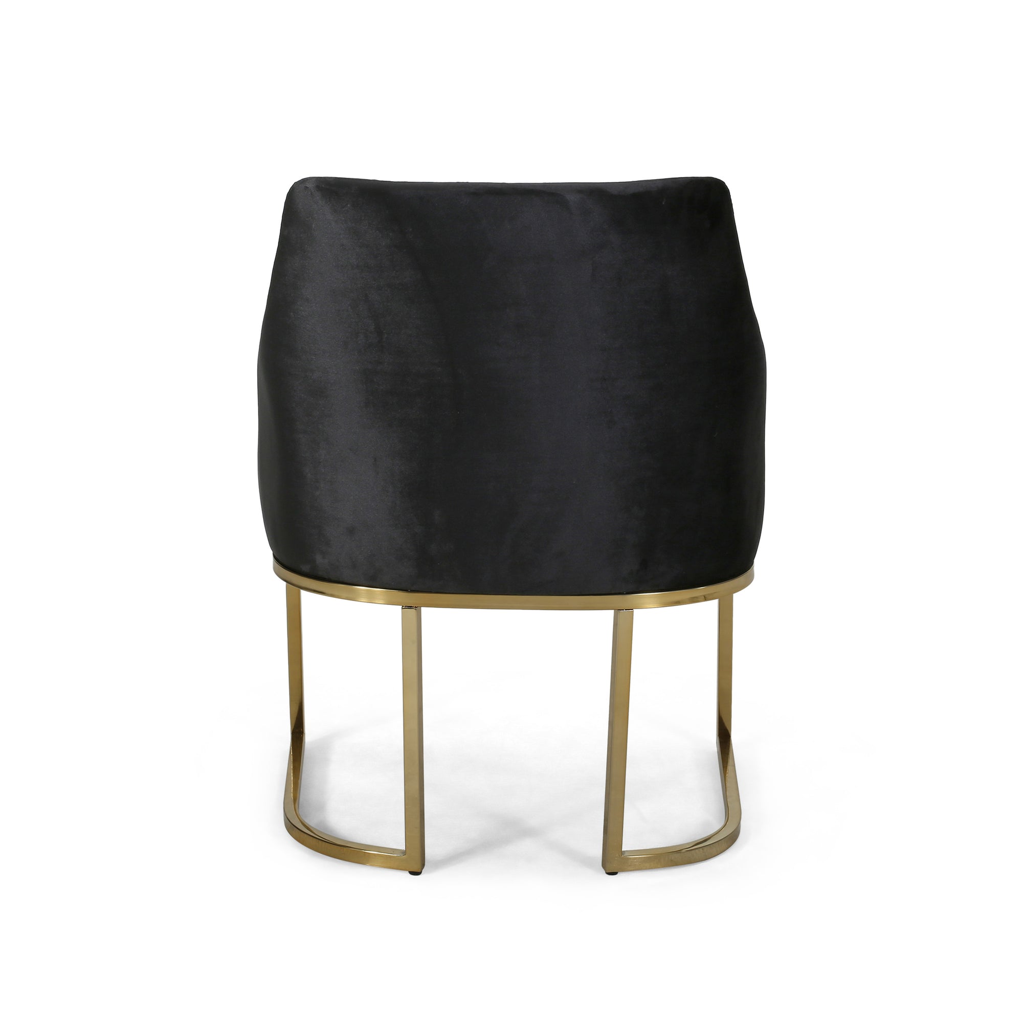 Black Altay Velvet Modern Glam Accent Chair with Gold Accents