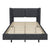 Dark Gray Velvet Queen Size Floating Platform Bed Frame with LED Lighting