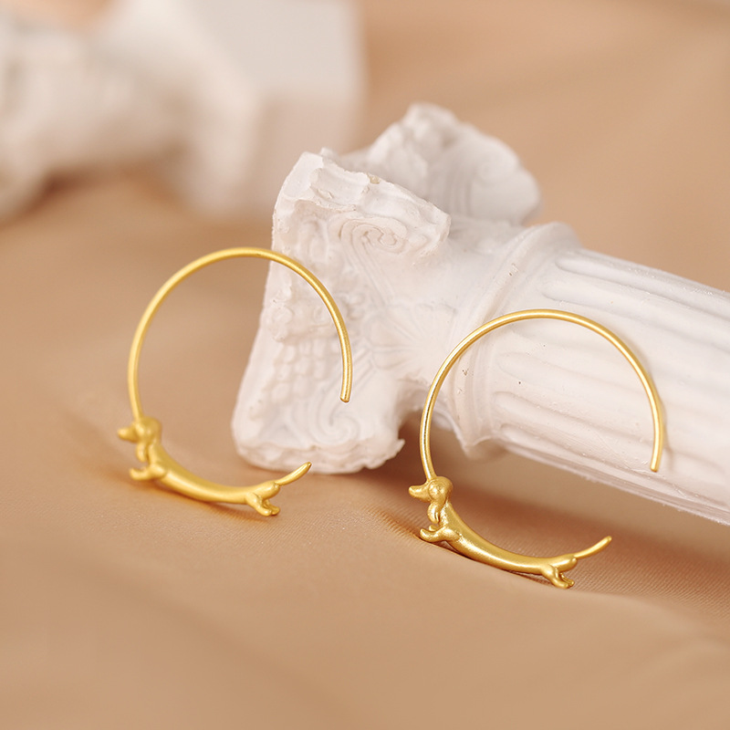 Riham dachshund hoop earrings