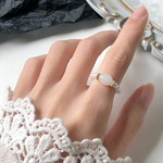 Load image into Gallery viewer, Boho Natural Stone &amp; Pearl Stretch Rings
