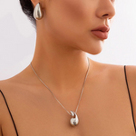 Load image into Gallery viewer, Oversized Waterdrop Necklace Gold Plated Teardrop Pendant
