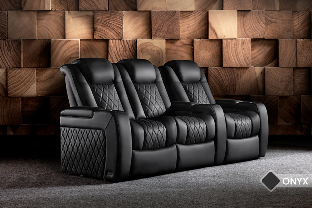 Tuscany Ultimate Leather Home Theater Seating with Power Headrest & Cup Holder